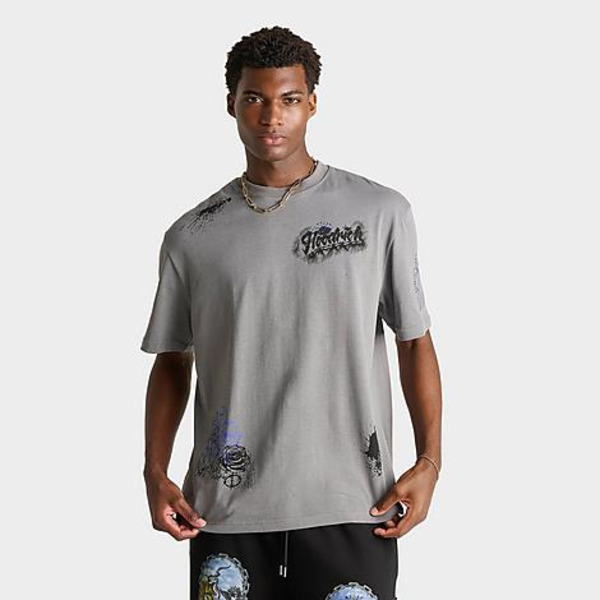 Hoodrich Men's Stade Doodles Graphic T-Shirt, L - Lava Smoke