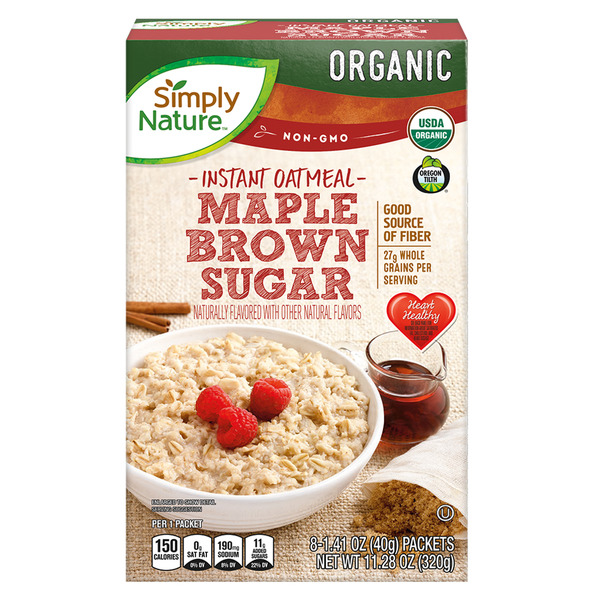 Simply Nature Organic Maple Brown Sugar Instant Oatmeal
