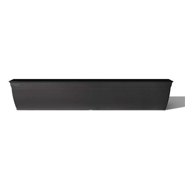 Style Selections 35.51-in W x 8.03-in L x 6.02-in H Black Recycled plastic Rectangle Indoor Window box
