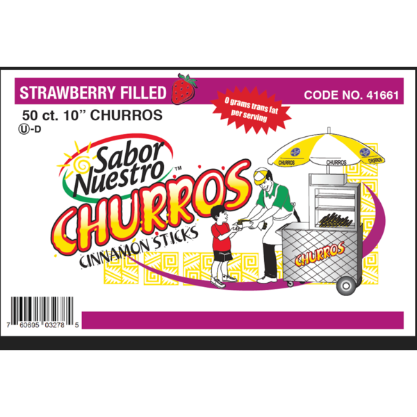 Sabor Nuestro - Strawberry Churros Cinnamon Sticks - 50 Ct