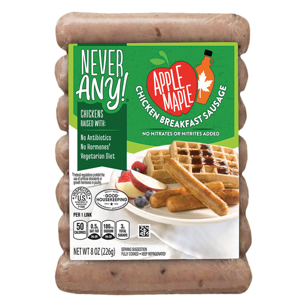 Aldi never any breakfast chicken sausage apple maple same day