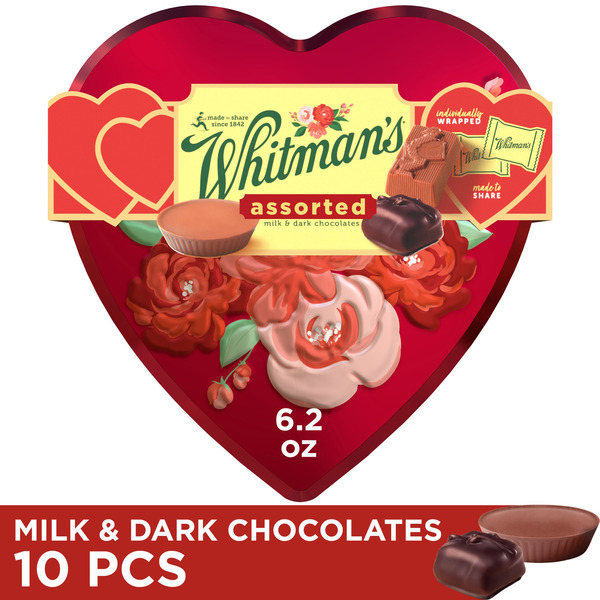 Whitman's Valentine's Day Floral Heart Assorted Milk & Dark