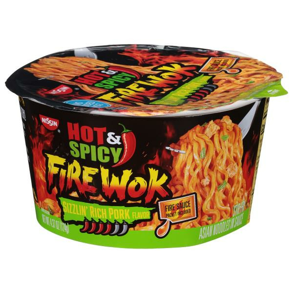 Nissin Hot & Spicy Fire Wok Sizzlin' Rich Pork Flavor Stir Fry