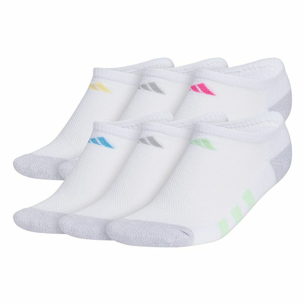 adidas Girl's  6-Pack Athletic Cushioned No-Show Socks, Size: Medium, White