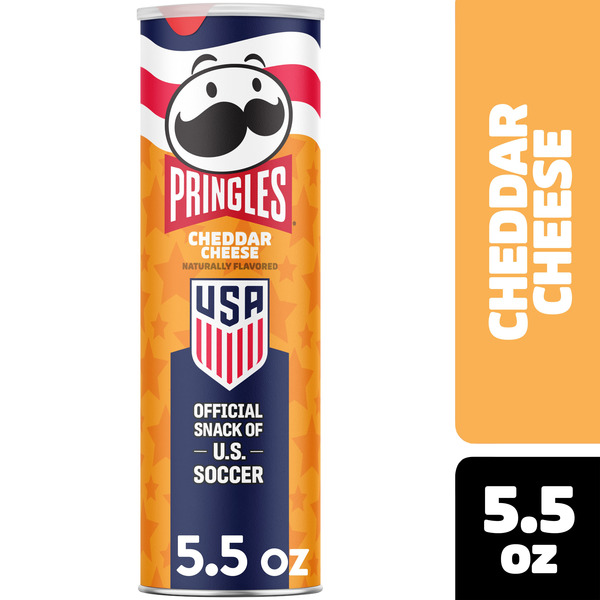 Pringles Cheddar Cheese Potato Crisps Chips, Lunch Snacks, 5.5 oz
