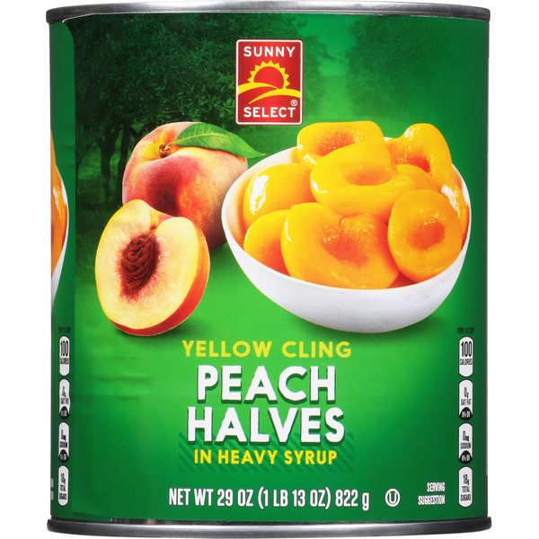 Sunny Select Peach Halves in Heavy Syrup, Yellow Cling Same-Day