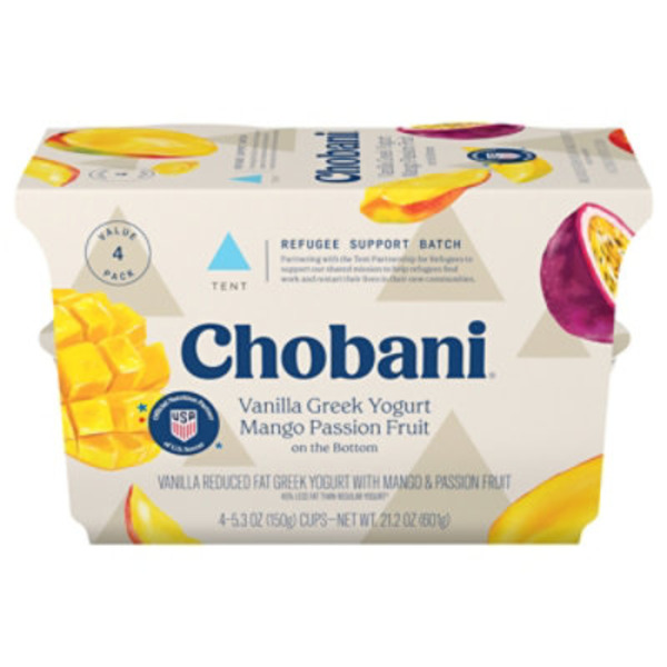 Chobani Vanilla Greek Mango Passion Fruit on the Bottom Yogurt Value Pack