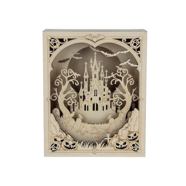 Make Market Haunted Castle LED Wood DIY Shadow Box Decor