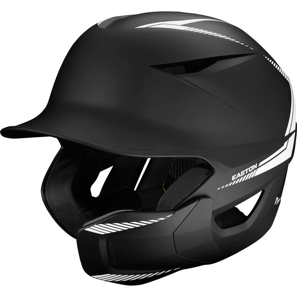 Easton Senior Elite Max Baseball Batting Helmet With Adjustable Jaw Guard, L/XL - Black & White