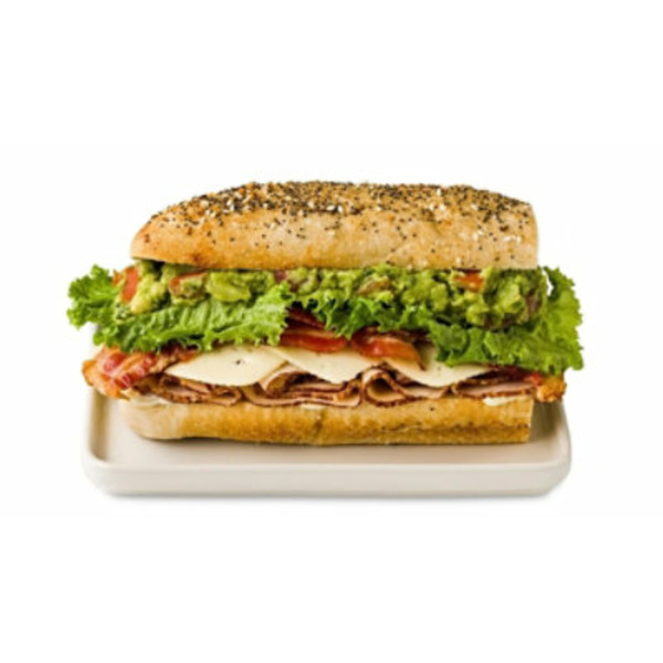 Ham & Turkey Club on Everything Sandwich Roll