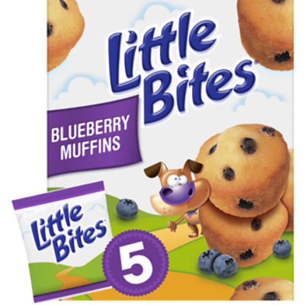 Entenmann's Little Bites, 5 ct, Blueberry, Muffins, Real Blueberries, Muffins, 7.5 oz