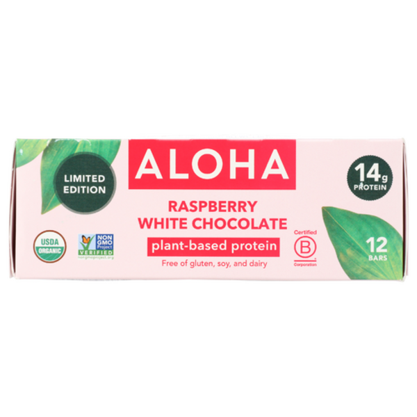 Aloha Raspberry White Chocolate Organic Plant-based Protein Bars