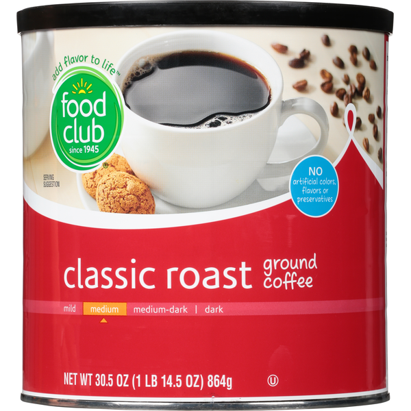 Food Club Coffee, Ground, Medium, Classic Roast