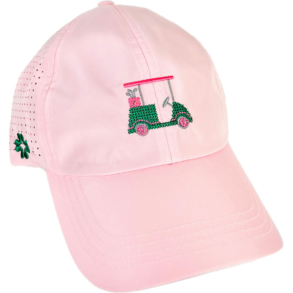 Vim Hue Women's Golf Cart Cross Stitch Sun Goddess Tuck-In Strap Golf Hat, One Size - Orchid Pink
