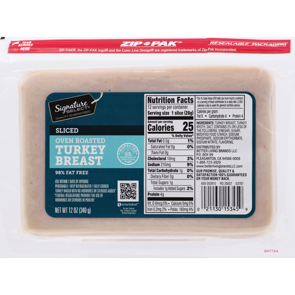 Signature SELECT Turkey Breast, Oven Roasted, Sliced