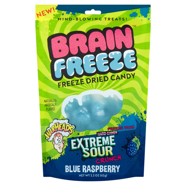 Brain Freeze Warheads Extreme Sour Crunch Blue Raspberry Freeze