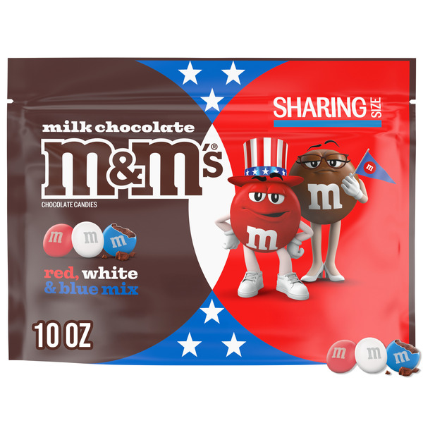 M&M's Milk Chocolate Red White & Blue Summer Candy Sharing Size