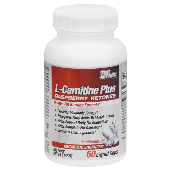 Top Secret LCarnitine Plus Raspberry Ketones, Liquid Caps (60 ct