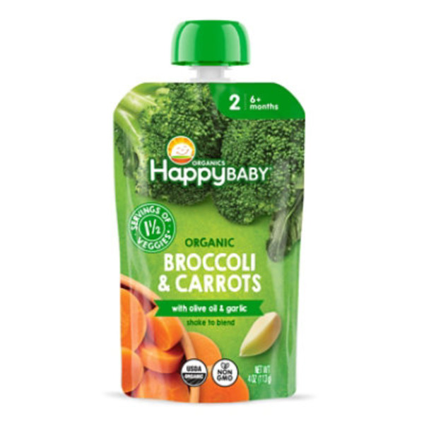 Happy Baby Organics Organic Broccoli & Carrots with Olive Oil + Garlic