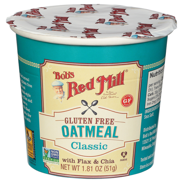 Bob's Red Mill Oatmeal Cup, Classic with Flax & Chia, Gluten