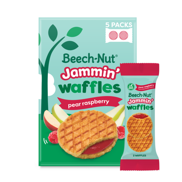 Beech-Nut Jammin' Waffles with Fruit Filling Toddler Snack, Pear Raspberry