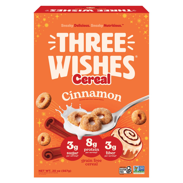 Three Wishes Grain Free Cinnamon Cereal, 20 oz