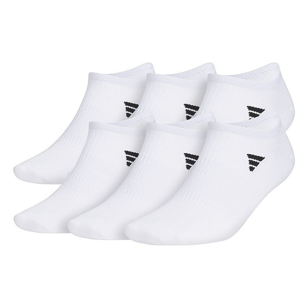 adidas Men's  6-Pack Superlite 3.0 No-Show Socks, Size: 6-12, White Black