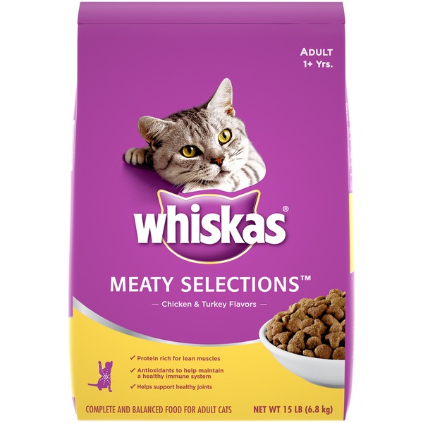 Whiskas Meaty Selections Chicken & Turkey Flavors Adult Cat Food (15 lb) Instacart