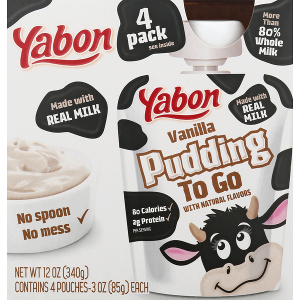 Yabon Pudding, Vanilla, To Go, 4 Pack