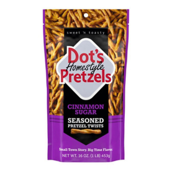 DOT'S Homestyle Pretzels Cinnamon Sugar Seasoned Pretzel Twists Bag, 16 oz