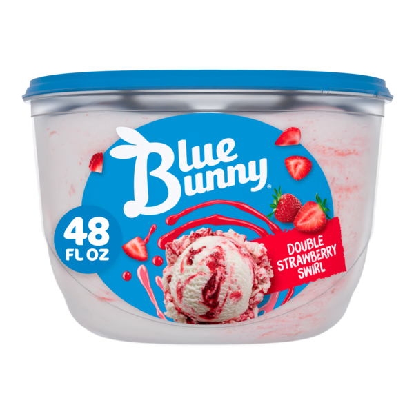 Blue Bunny Premium Double Strawberry Swirl Frozen Dessert, 48 fl