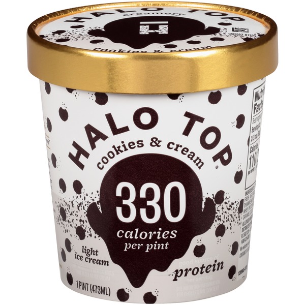 Halo Top Creamery Cookies and Cream Light Ice Cream Pint (16 fl oz) from Walmart Instacart