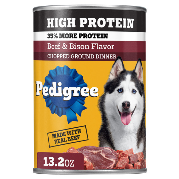Pedigree High Protein Adult Soft Wet Dog Food, Beef & Bison Flavor, (12)  13.2 oz. Cans