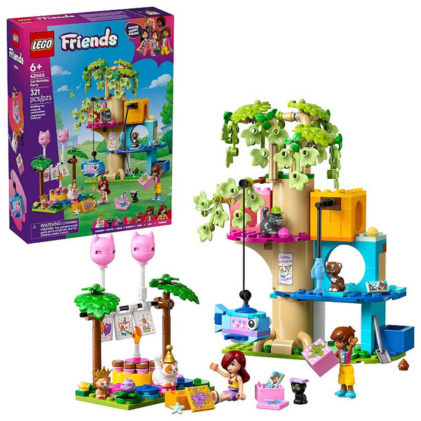 LEGO Friends Cat Birthday Party & Tree House Building Set