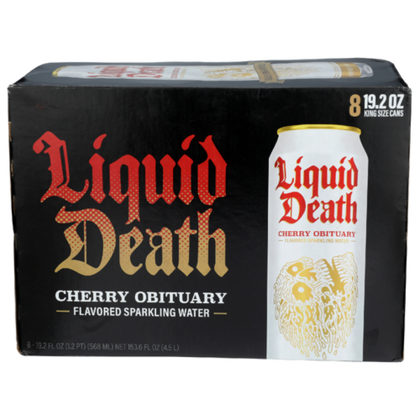 Liquid Death Cherry Obituary Sparkling Water 8 Pack Same-Day