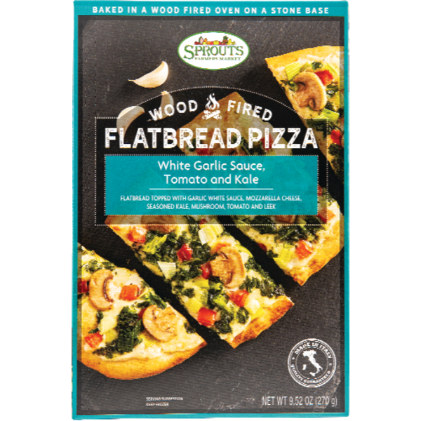 Sprouts White Garlic Sauce, Tomato and Kale Flatbread Pizza Same