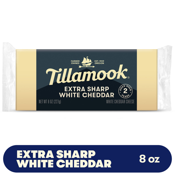 Tillamook Extra Sharp White Cheddar Cheese Block, 8oz Same-Day