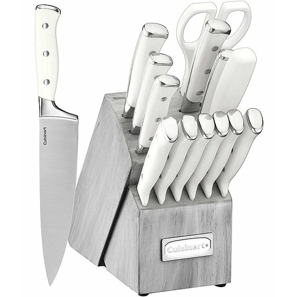 Cuisinart Classic Cutlery 15-Piece White Triple Rivet Block Set