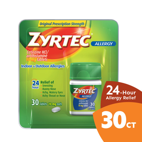 Walgreens ZYRTEC 24 Hour Allergy Relief Tablets with Cetirizine HCl