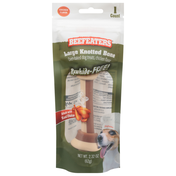 Beefeaters Dog Treats, Knotted Bone, Oven-Baked, Chicken Flavor, Large