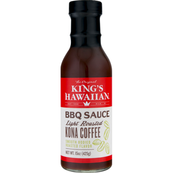 King's Hawaiian BBQ Sauce, Light Roasted Kona Coffee (15 oz) Instacart