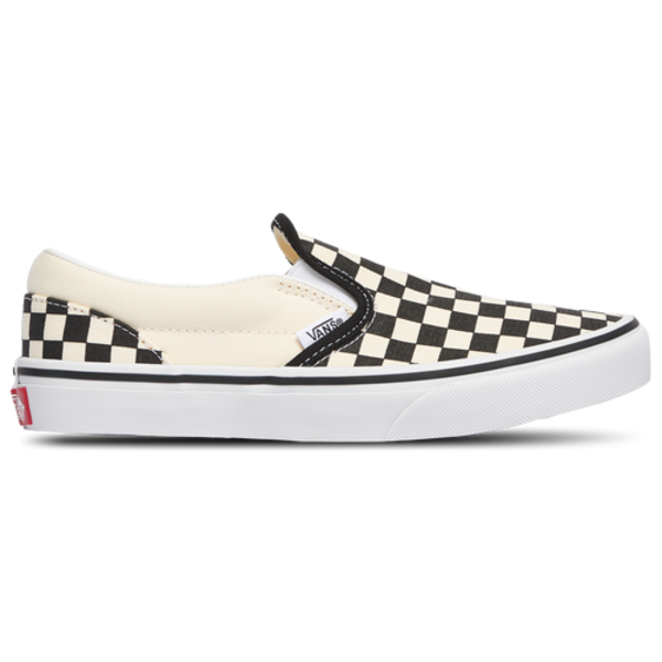 Vans Big Kids' Classic Slip-On Casual Shoes, Size 6.5 - Checkerboard Black & White