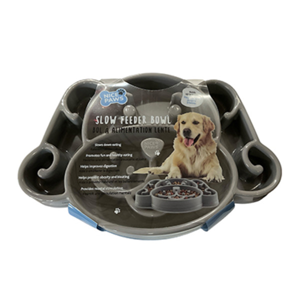 Nice Paws 3 Cup Dog Slow Feeder Bowl