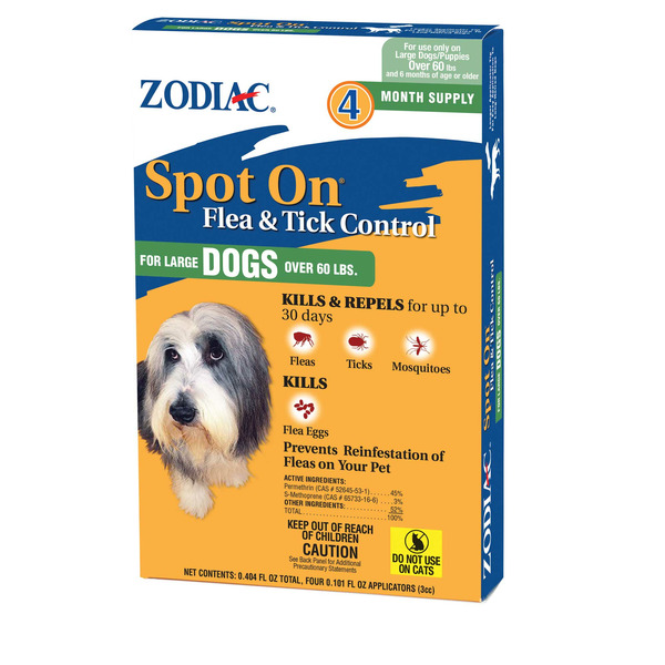 Zodiac Spot On Flea & Tick Control for Large Dogs OVer 60 Lbs