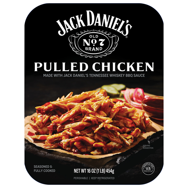 Jack Daniel's Seasoned Pulled Chicken, Fully Cooked, Ready to Heat, 16 oz Tray (Refrigerated)