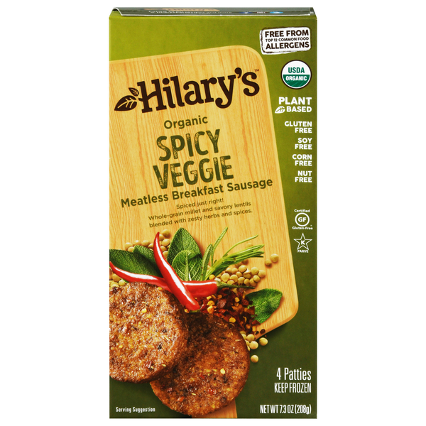 Hilary's Eat Well Organic Spicy Veggie Breakfast Sausage Same-Day