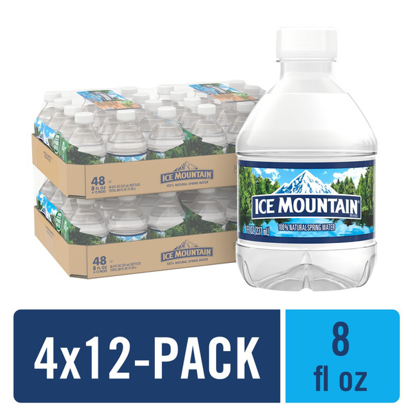 ICE MOUNTAIN Spring Water, 8-ounce mini plastic bottles (Total of