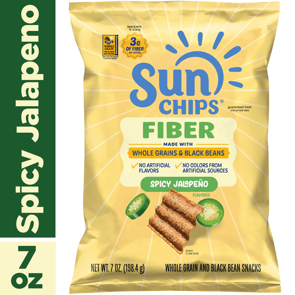 Sun Chips Whole Grain And Black Bean Snacks Spicy Jalapeno Flavor