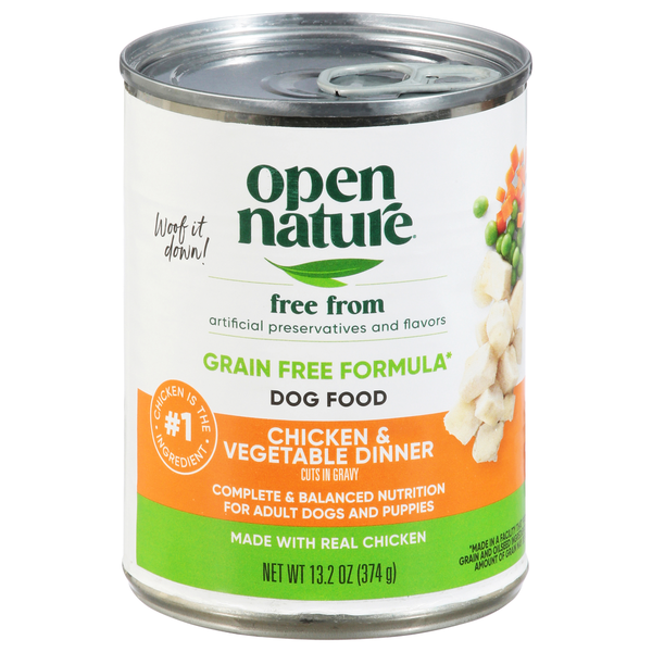 Open Nature Dog Food, Chicken & Vegetables Dinner, Cuts in Gravy, Adult