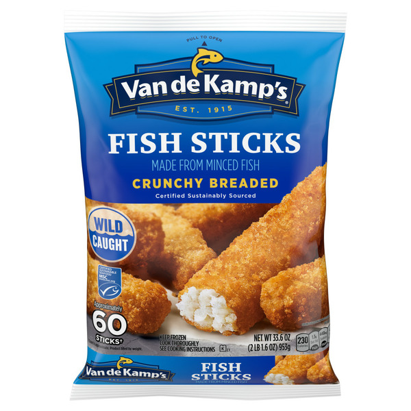 blue box of fish sticks A&B 14 oz Gluten free fish sticks from